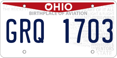 OH license plate GRQ1703