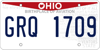 OH license plate GRQ1709