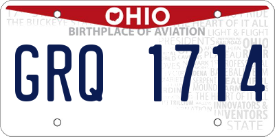 OH license plate GRQ1714