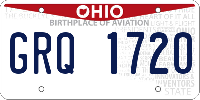 OH license plate GRQ1720