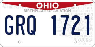 OH license plate GRQ1721