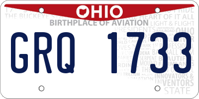 OH license plate GRQ1733