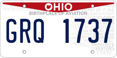 OH license plate GRQ1737