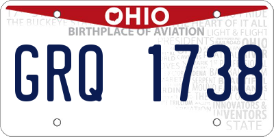 OH license plate GRQ1738