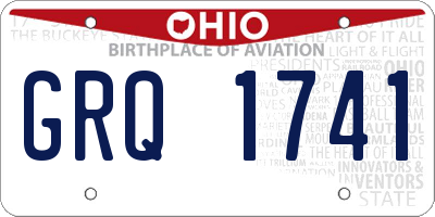 OH license plate GRQ1741