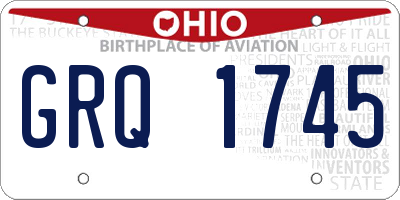 OH license plate GRQ1745