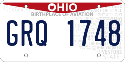 OH license plate GRQ1748