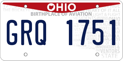 OH license plate GRQ1751