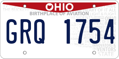 OH license plate GRQ1754