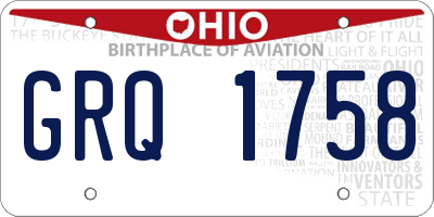 OH license plate GRQ1758