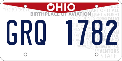 OH license plate GRQ1782