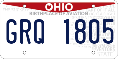OH license plate GRQ1805