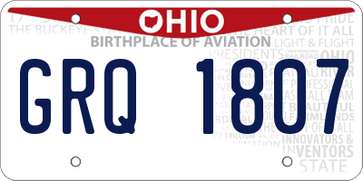 OH license plate GRQ1807