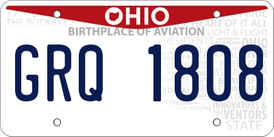 OH license plate GRQ1808