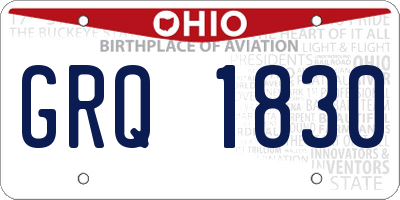 OH license plate GRQ1830