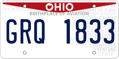 OH license plate GRQ1833