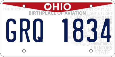OH license plate GRQ1834