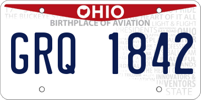 OH license plate GRQ1842