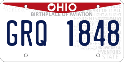 OH license plate GRQ1848