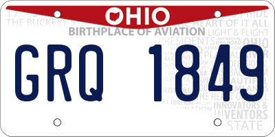 OH license plate GRQ1849