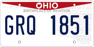 OH license plate GRQ1851