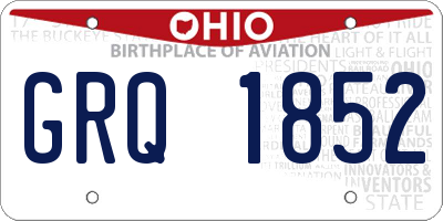 OH license plate GRQ1852