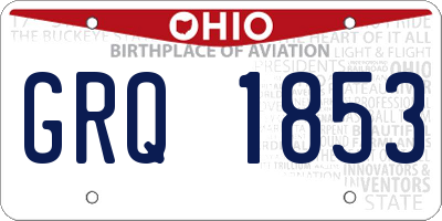 OH license plate GRQ1853