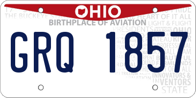 OH license plate GRQ1857