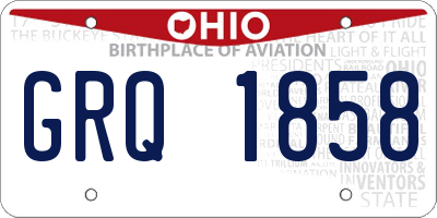 OH license plate GRQ1858