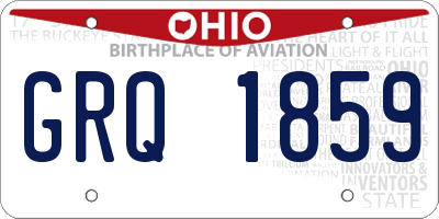 OH license plate GRQ1859