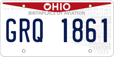 OH license plate GRQ1861
