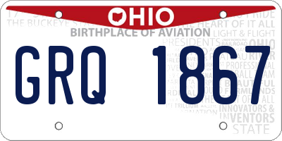 OH license plate GRQ1867