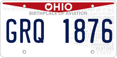 OH license plate GRQ1876