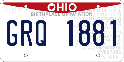 OH license plate GRQ1881