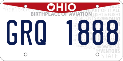 OH license plate GRQ1888