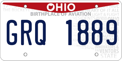 OH license plate GRQ1889