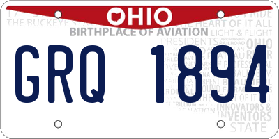 OH license plate GRQ1894