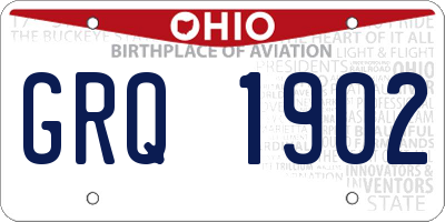 OH license plate GRQ1902