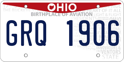 OH license plate GRQ1906