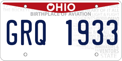 OH license plate GRQ1933