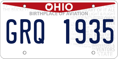 OH license plate GRQ1935