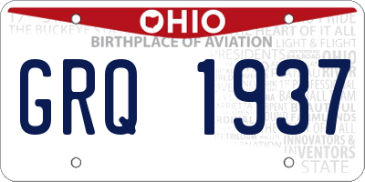 OH license plate GRQ1937