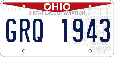 OH license plate GRQ1943