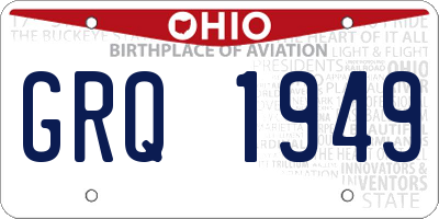 OH license plate GRQ1949