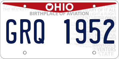 OH license plate GRQ1952