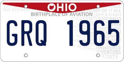 OH license plate GRQ1965