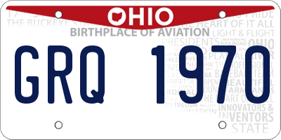 OH license plate GRQ1970