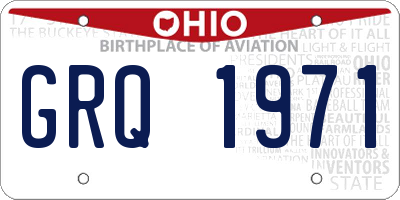 OH license plate GRQ1971