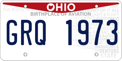 OH license plate GRQ1973