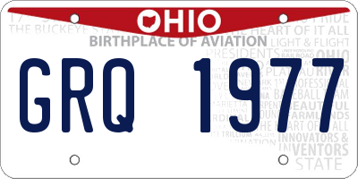 OH license plate GRQ1977